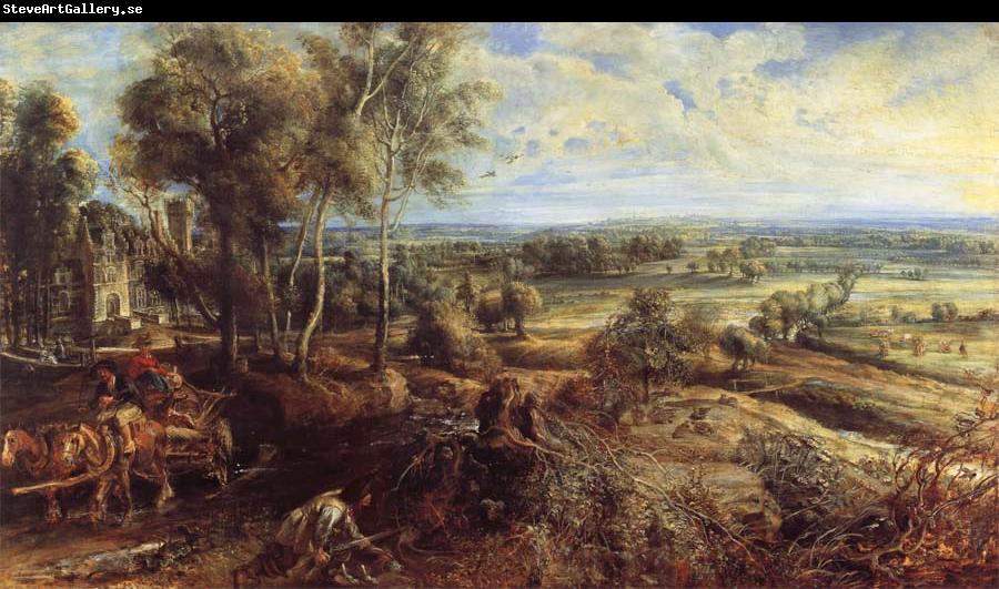 Peter Paul Rubens An Autumn Landscape with a View of Het Steen in the Earyl Morning